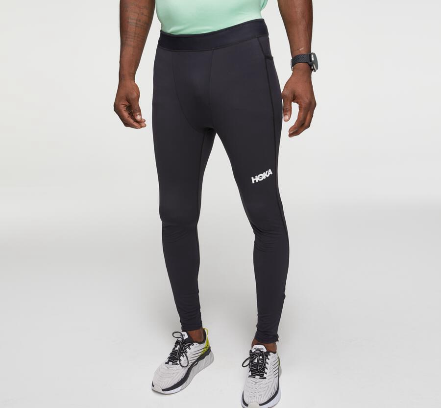 Hoka One One Performance Full Length Tight - Men Pants - Black,Australia OKQ-549638